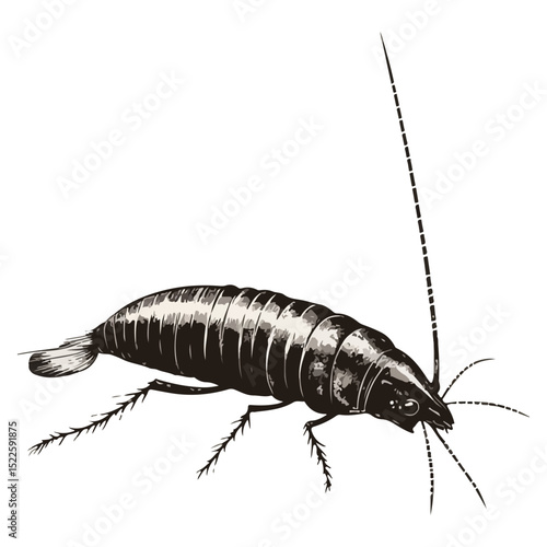 silverfish, insect, animal, vector, transparent background, organism, lepisma saccharina, isolated, nature, pest, wildlife, small