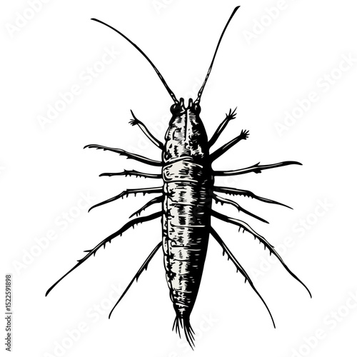 silverfish, insect, animal, vector, transparent background, organism, lepisma saccharina, isolated, nature, pest, wildlife, small
