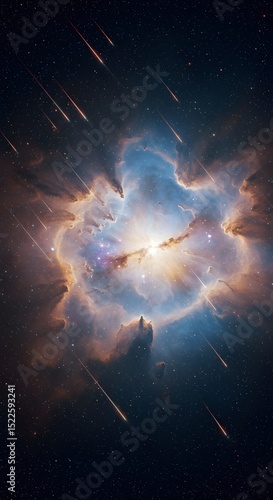 meteor shower in the sky