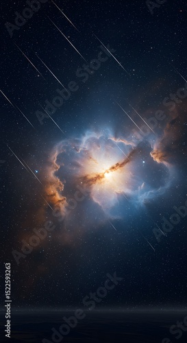 meteor shower in the sky