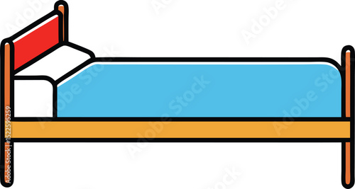 hostel bed icon clipart vector on transparent background
