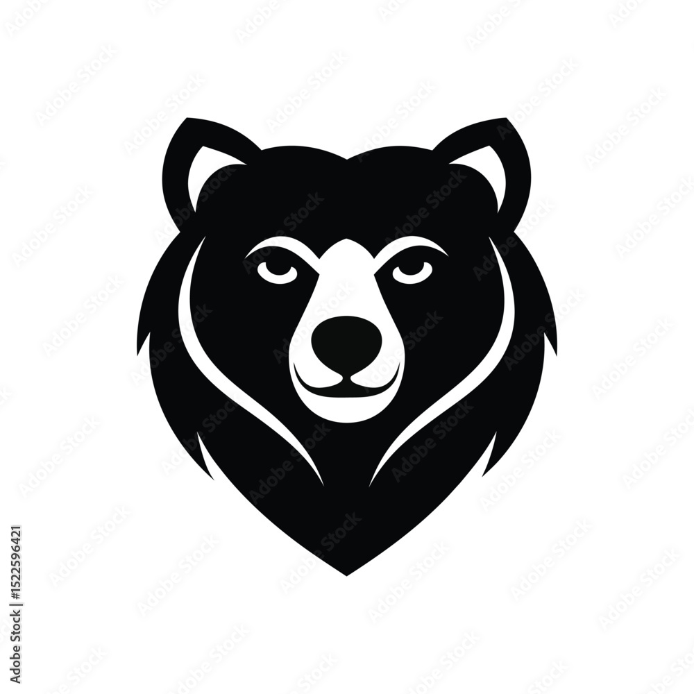 a minimalist vector illustration of a bear head on white background.eps a minimalist vector illustration of a bear head on white background.eps