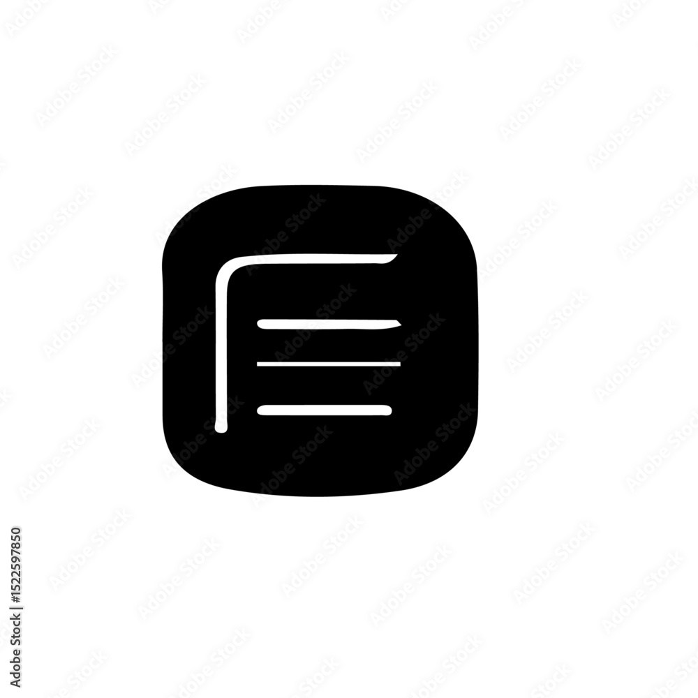 A black and white icon of a document with lines on it A black and white icon of a document with lines on it