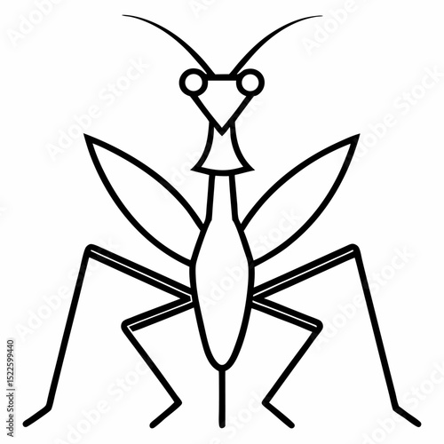 Mantis outline icon on white background