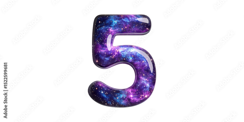 custom made wallpaper toronto digitalNumber 5 With Cosmic Galaxy Texture. Mystical And Astronomical Design Isolated On Transparent Background