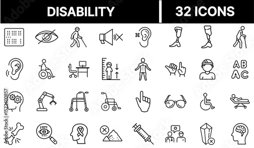 Disability Icon Representing Accessibility, Impairment Support, and Inclusive Services