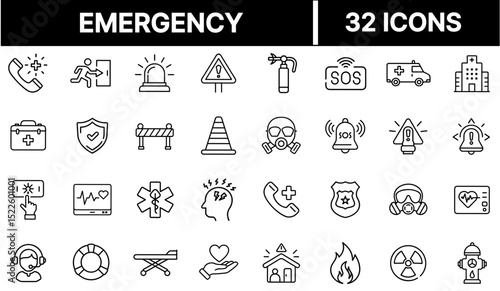 Emergency Icon Representing Urgent Situations, Alerts, and Safety Response