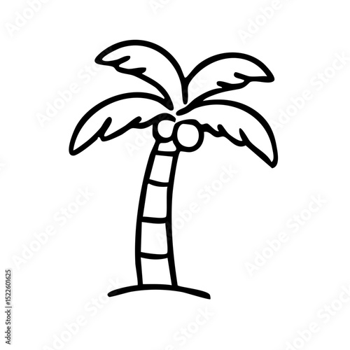 ヤシの木　線画　手書き