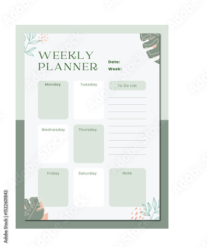 weekly planner premium template vector