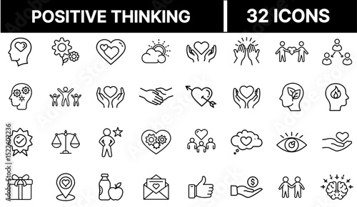 Positive Thinking Icon Representing Optimism, Motivation, and Mental Wellness