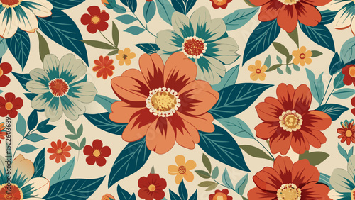 Wallpaper Mural Seamless Vintage Floral Patterns – Colorful Botanical Backgrounds Torontodigital.ca