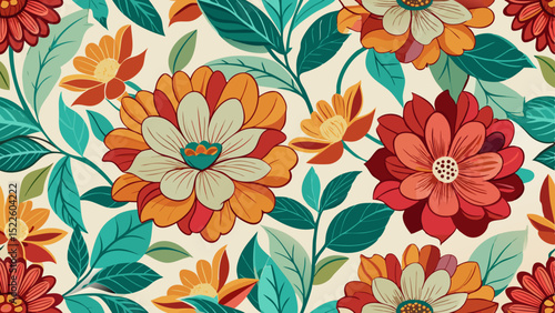 Wallpaper Mural Seamless Vintage Floral Patterns – Colorful Botanical Backgrounds Torontodigital.ca