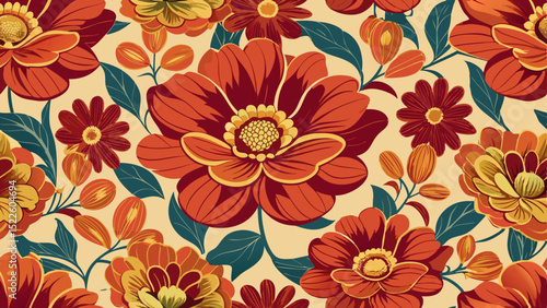 Wallpaper Mural Seamless Vintage Floral Patterns – Colorful Botanical Backgrounds Torontodigital.ca