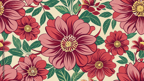 Wallpaper Mural Seamless Vintage Floral Patterns – Colorful Botanical Backgrounds Torontodigital.ca