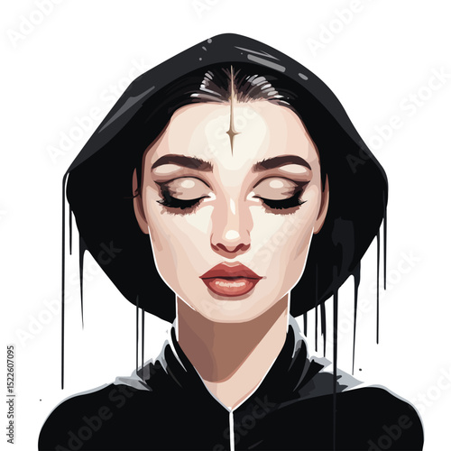 Ash Wednesday Woman Illustration Vector Isolated Design Element