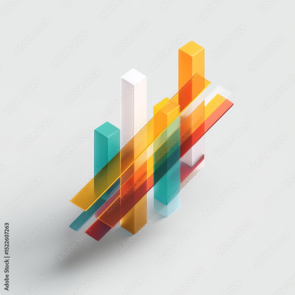 Fototapeta premium Abstract Colorful Glass Bars Modern Business Chart Graphic Design Financial Growth Success Data Visualization Innovative Technology Marketing Report Presentation Template Digital Element Creative 