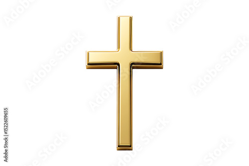 Gold cross isolated on a transparent background
