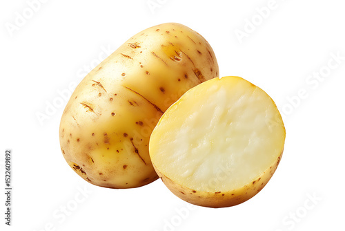 fresh raw potato vegetable isolated on a transparent background
