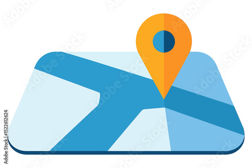 Minimalist Digital Illustration Flat Map Navigation Icon Design