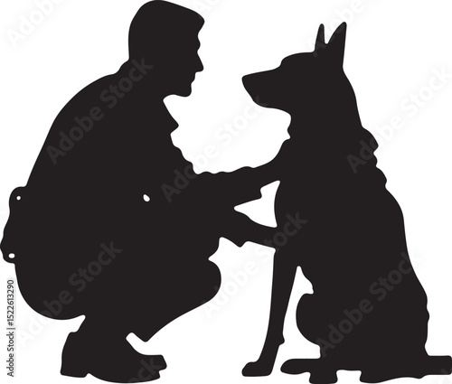 Military Dog Scene Icon Bundle



