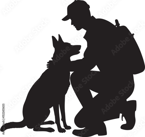Military Dog Scene Icon Bundle



