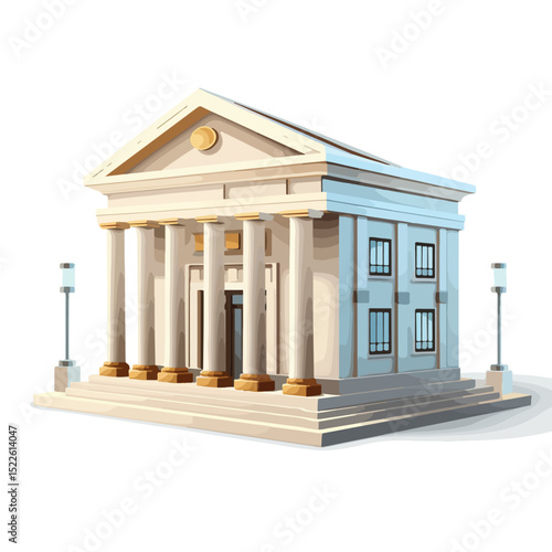 Professional Bank Building Symbol Vector Illustration Isolated for Finance Marketing Materials