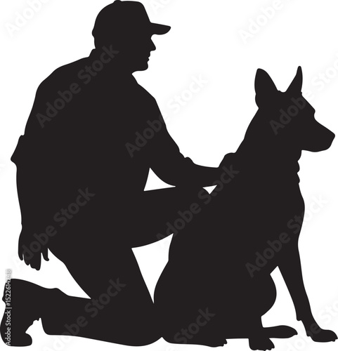 Soldier and Dog Silhouette Bundle

