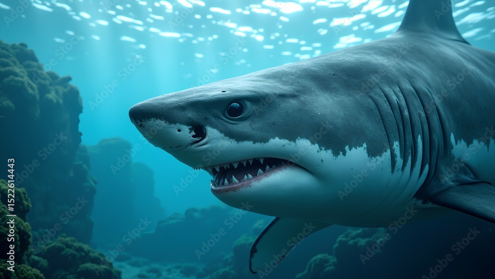 Naklejka premium Great White Encounter