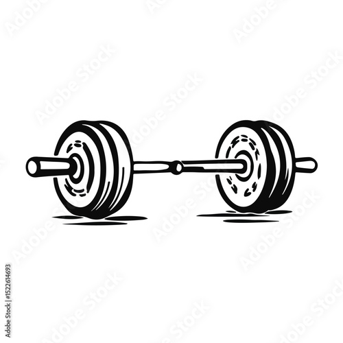 Professional Barbell Weight Lifting Icon Vector Image for Fitness Websites and Apps