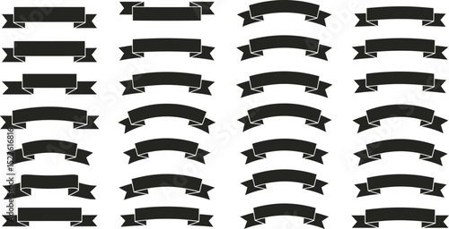 Simple Ribbon Banners Vector Set - Versatile Graphic Elements for Design