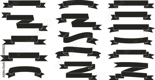 Simple Ribbon Banners Vector Set - Versatile Graphic Elements for Design
