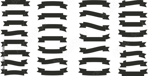Simple Ribbon Banners Vector Set - Versatile Graphic Elements for Design