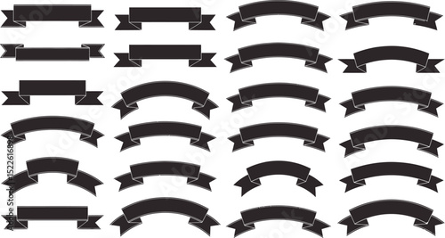 Simple Ribbon Banners Vector Set - Versatile Graphic Elements for Design