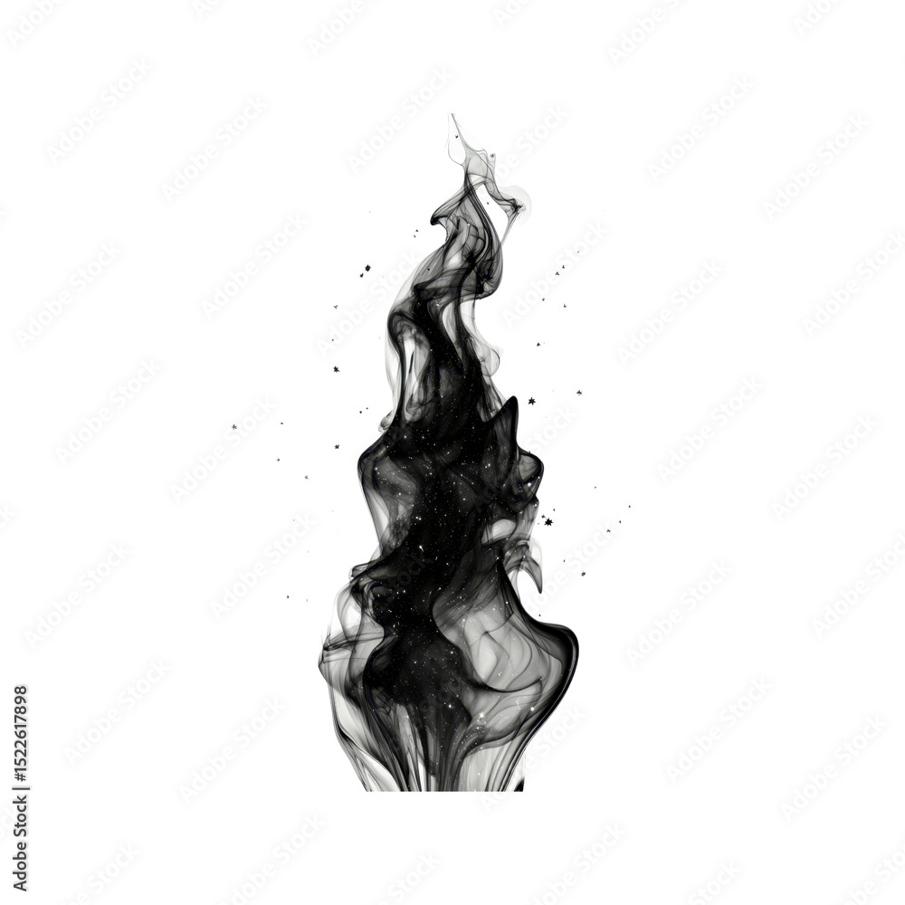 Fototapeta premium Abstract Black and White Ink Swirl, Elegant Fluid Design Element