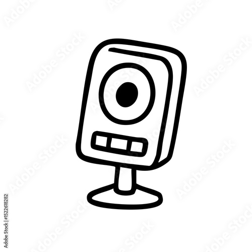 スピーカー　線画　手書き