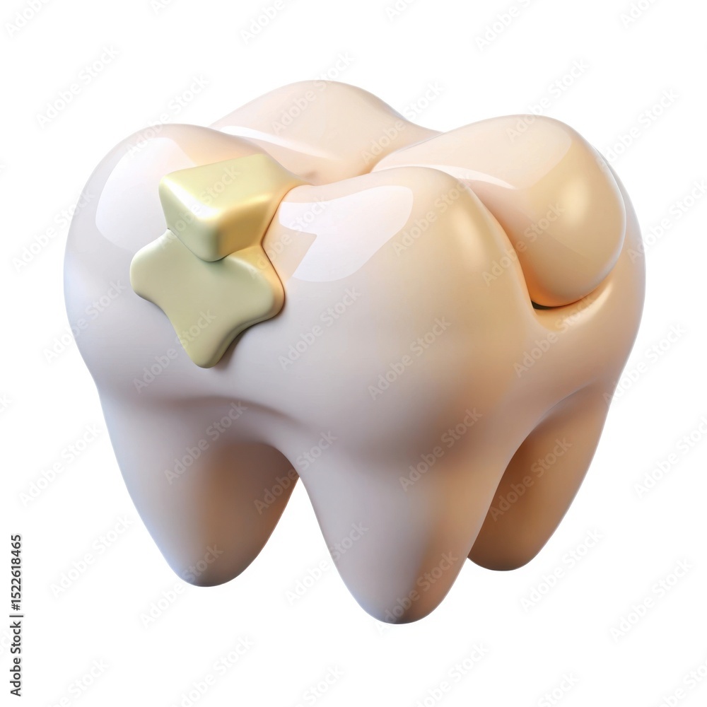 3d render of a tooth with a star shaped filling 3d render of a tooth with a star shaped filling