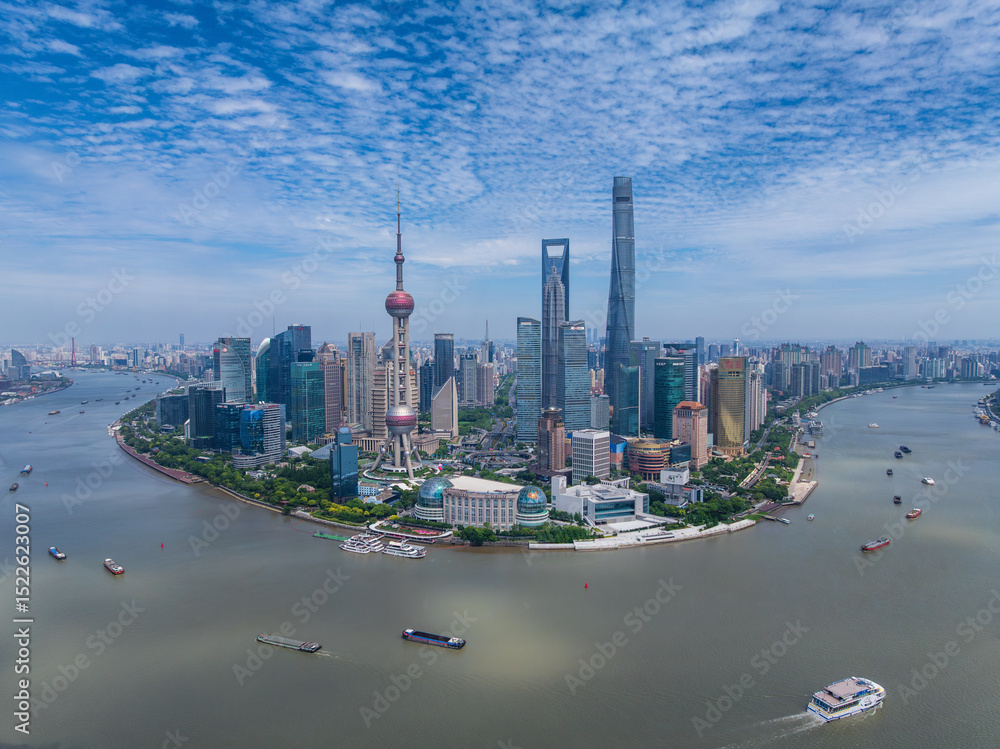 Obraz premium Shanghai Oriental Pearl TV Tower and landmarks