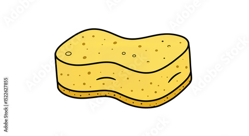 Wrinkled cleaning sponge cartoon yellow sponge for cleaning illustration vector stock image and graphic design resource tool 100 char on a transparent background
