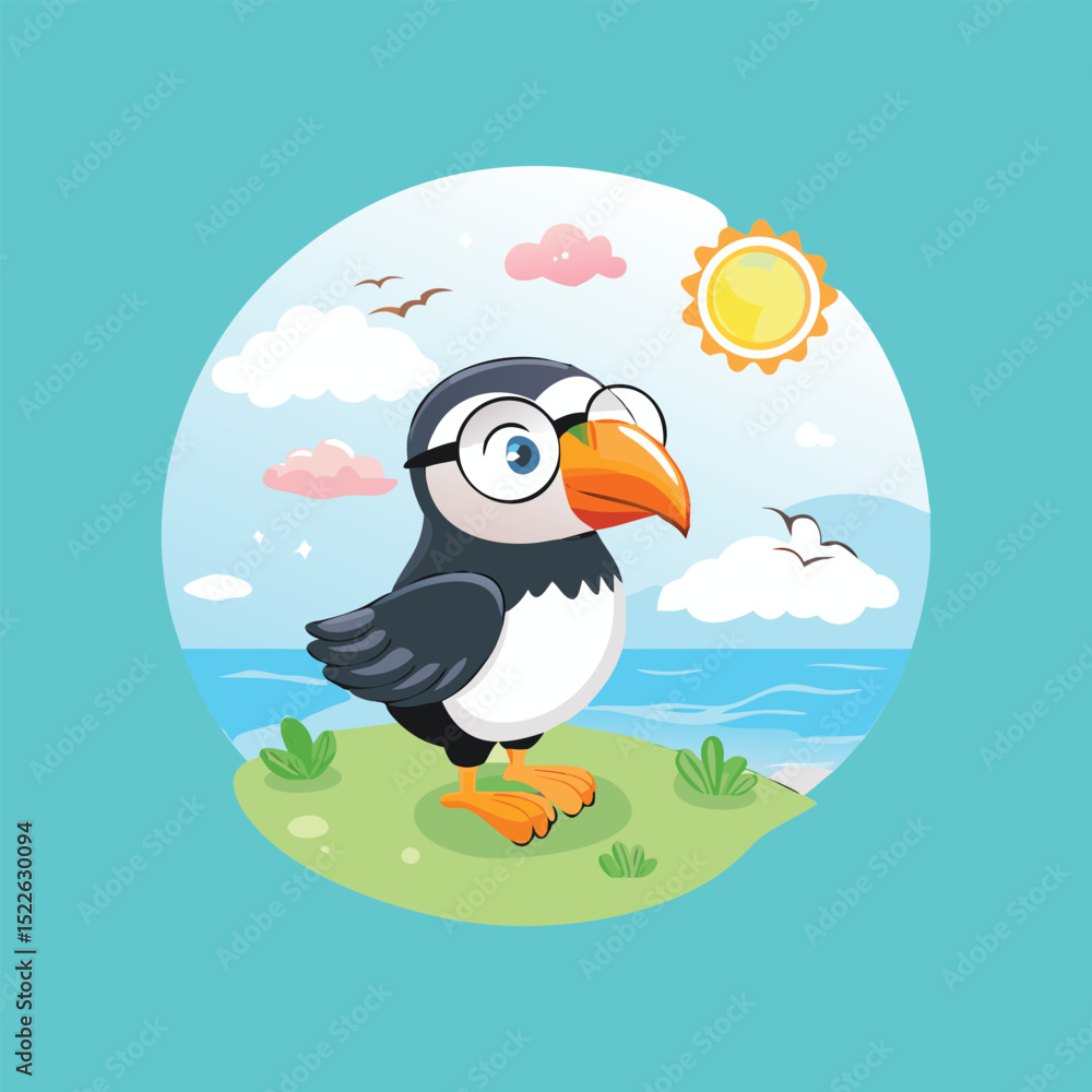Naklejka premium bird on a branch icon logo generated