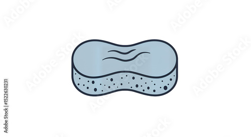 Wrinkled cleaning sponge isolated cartoon cleaning sponge illustration for dishwashing and household chores on black background on a transparent background