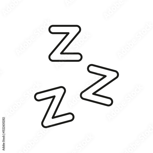 Zzz Sleep Symbol Line Icon. Rest, Relaxation, And Sleep Indication Outline Symbol. Sleepiness And Nap Time Representation. Editable Stroke. Isolated Vector Illustration