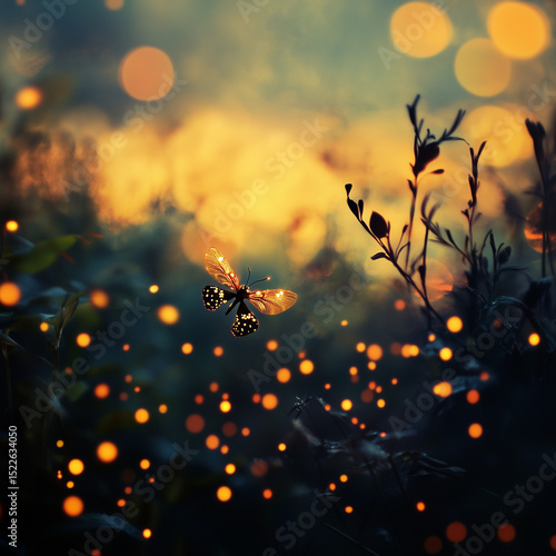 Wallpaper Mural firefly, insect, animal, illustration, background, creature, nature, beauty, light, wildlife Torontodigital.ca