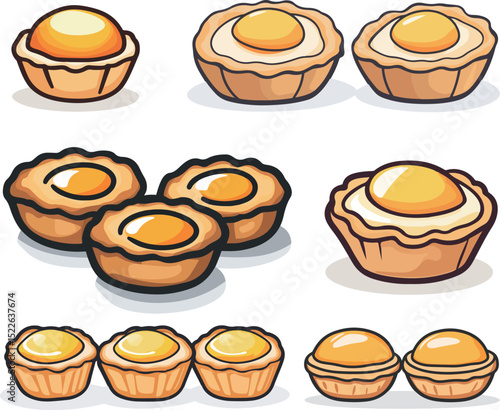Cartoon egg tart illustration
