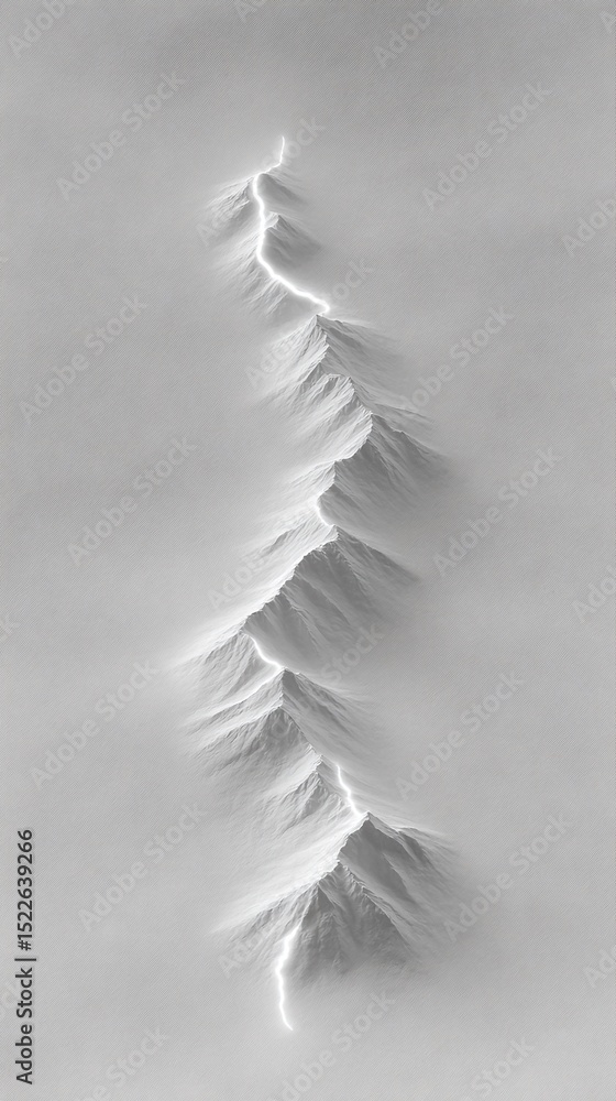 Fototapeta premium Minimalist Line Art Landscape on Paper