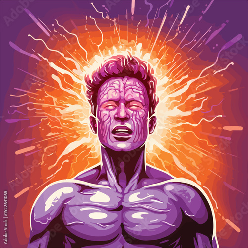 Professional Epilepsy Day Man with Seizures Illustration Stock Image for Medical Use