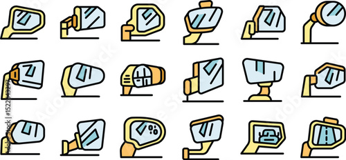 Car side mirrors reflecting road conditions and blind spots, ensuring safe driving with various designs and features