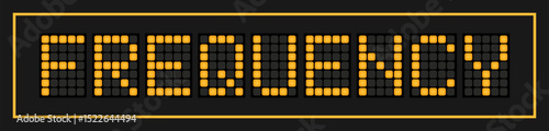 Orange color led banner in word frequency on black background