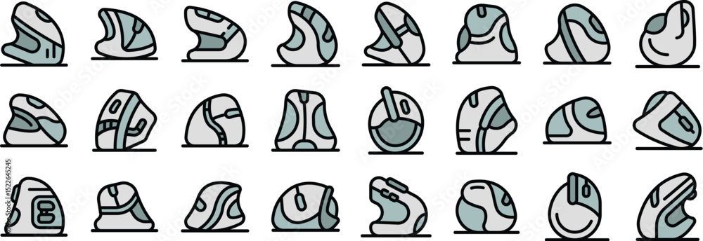 Fototapeta premium Various ergonomic mouse designs in a minimalist style