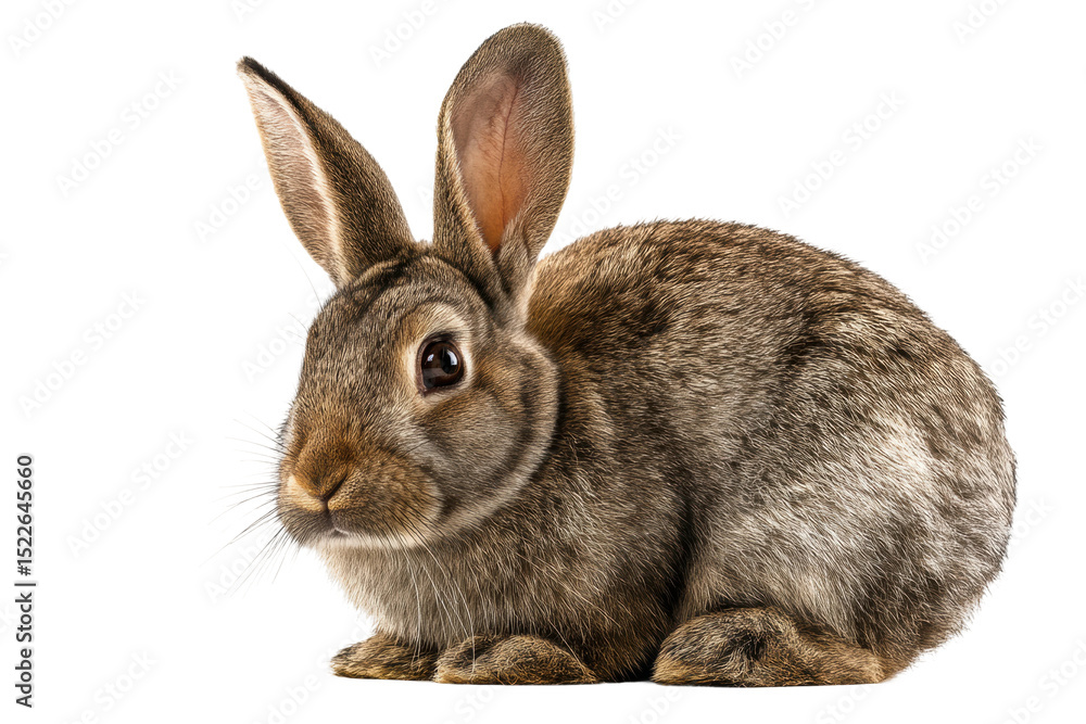 Obraz premium Close-up of a brown rabbit with dark background, cut out
