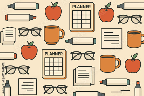 Colorful stationery and study tools arranged on a light background for planning and productivity
